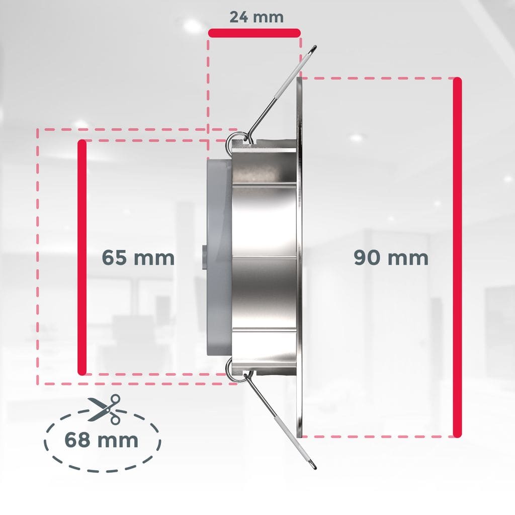 LED Einbaustrahler schwenkbar Spots  ultra-flach Deckenspots IP23 6er SET 147W Maße BKL1280