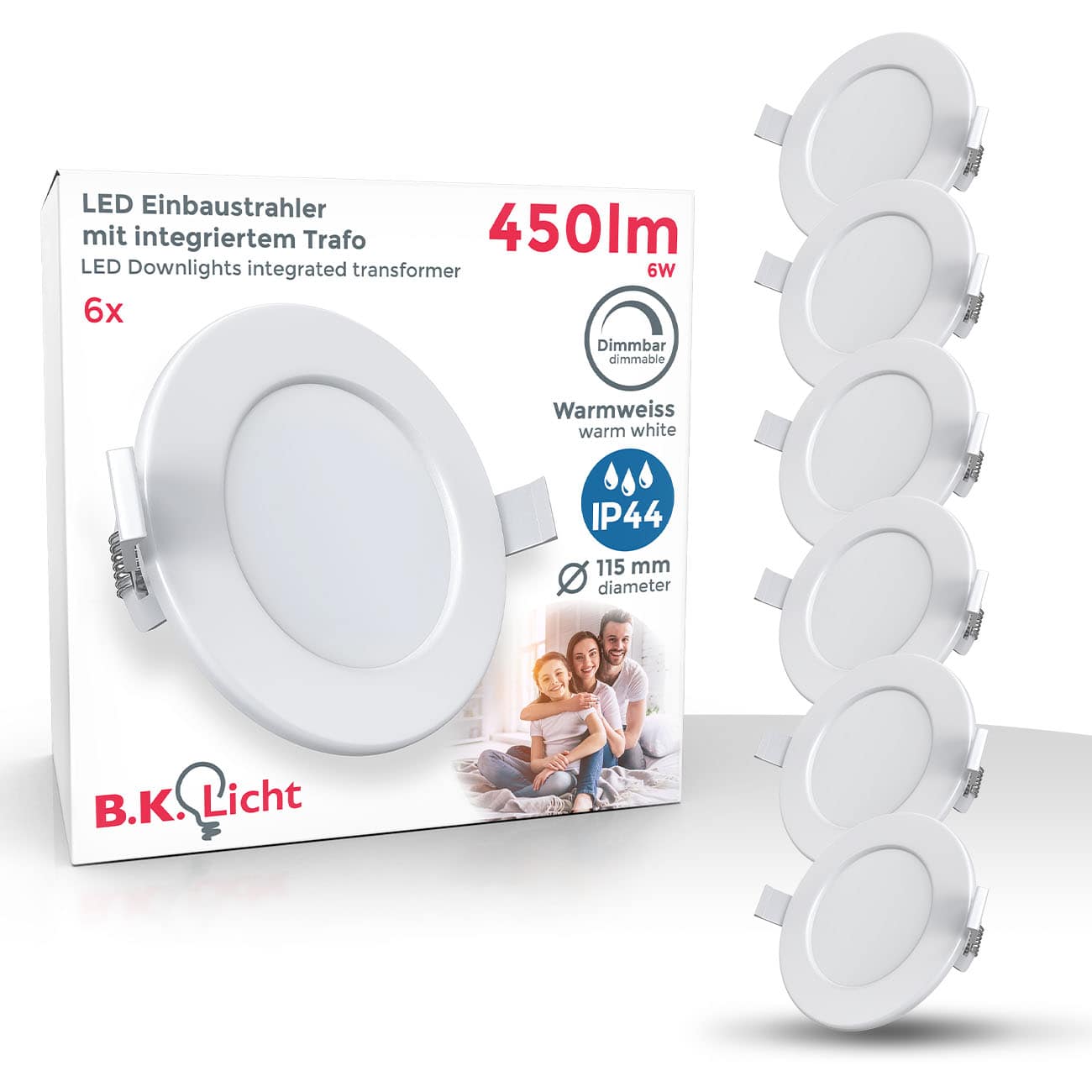 B.K.Licht LED 3er BKL1272 Bad-Einbaustrahler Set