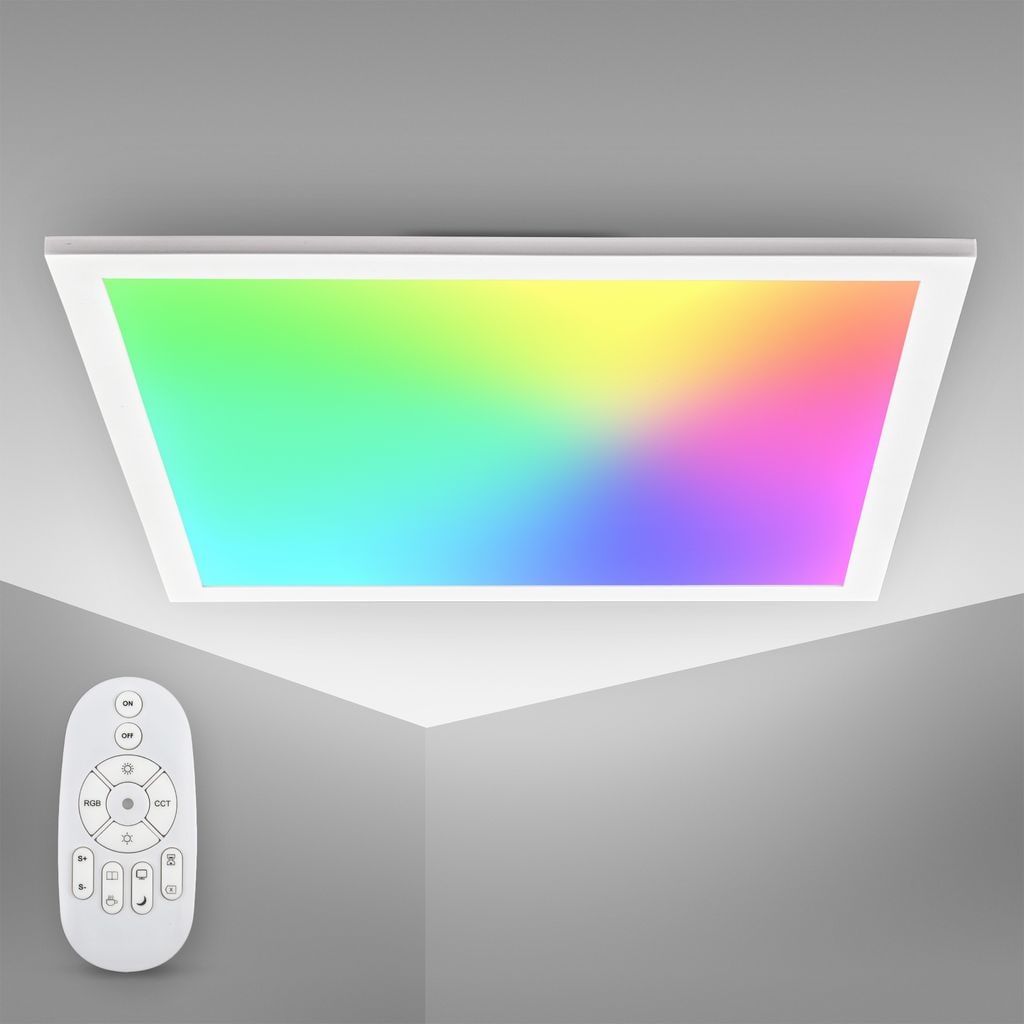 LED Panel 45x45 cm - 16W, 1400lm, dimmbar, Fernbedienung, CCT, RGB, weiß