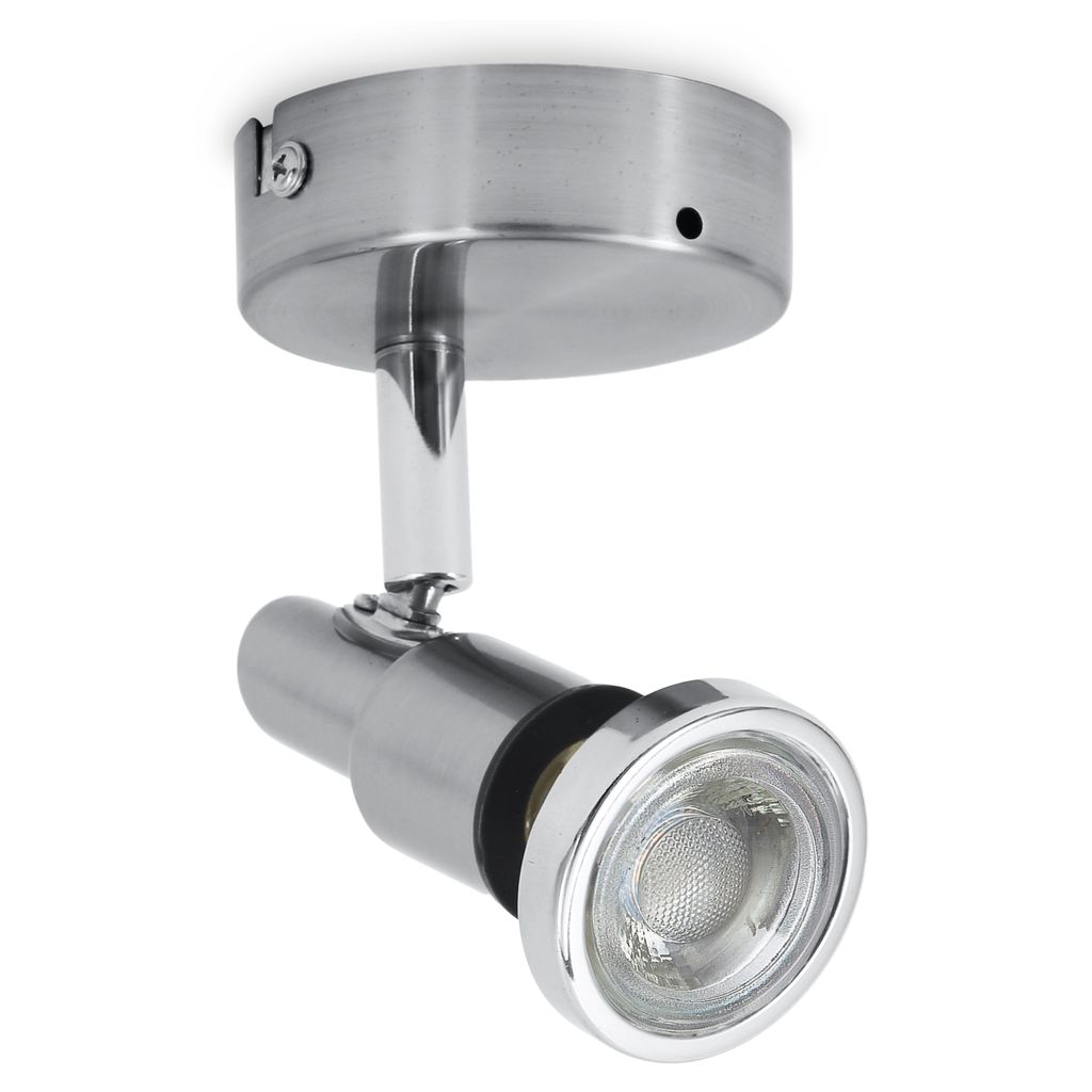 Wandleuchte - 4,8W, 400lm, LED, schwenkbar, IP44, warmweiß, silberfarbig