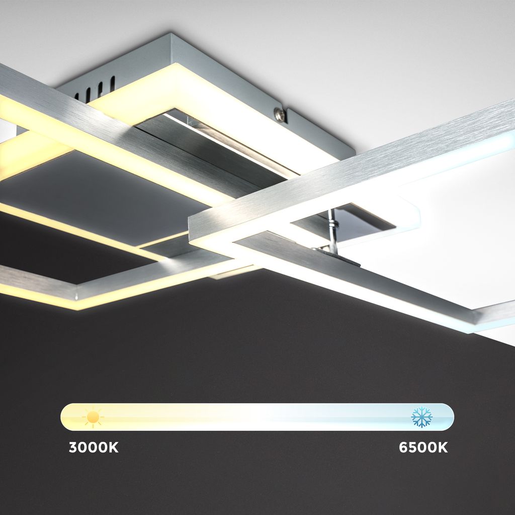 LED Deckenleuchte CCT Rahmenleuchte schwenkbar dimmbar Timer Nachttisch Sternenlicht Alu 40W Detailbild  BKL1440