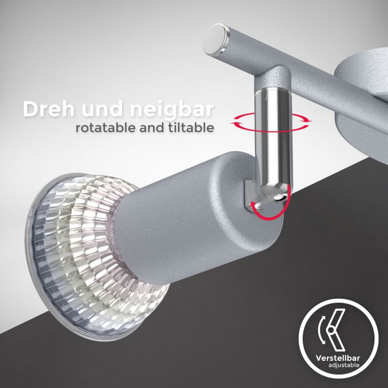 LED Deckenstrahler Spotleucht 2-flammig GU10 Titan | Bk-licht.eu